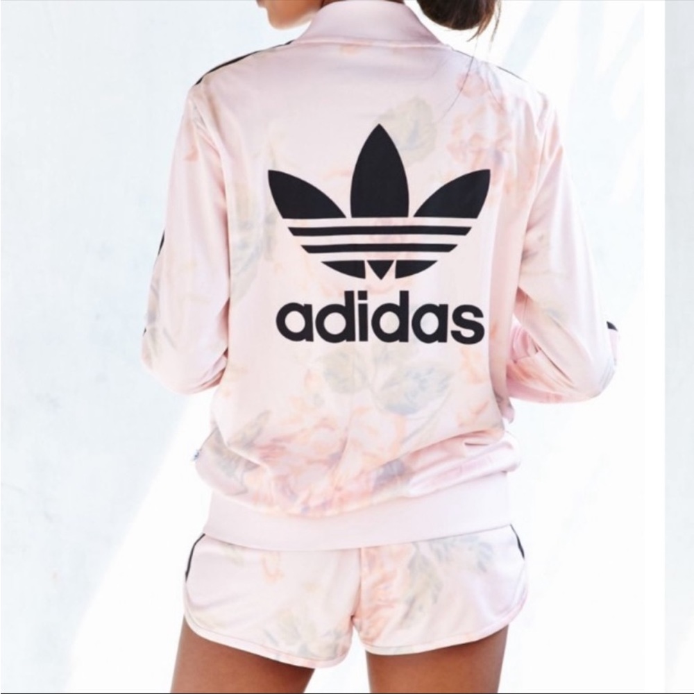 Pastel pink Rose Adidas Track Jacket
